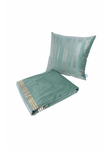 Dekokissen & Decke Prisma 525 2er-Set in mint - gold