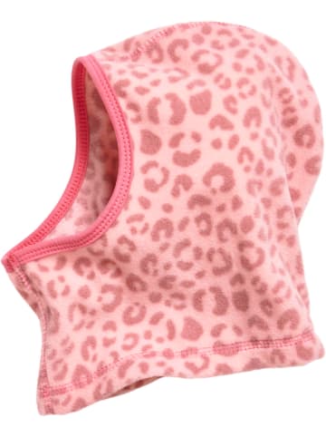 Fleece-Schlupfmütze Leo-Print in Rosa