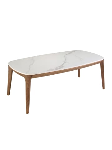 Couchtisch 2132 in Weiß / Walnuss – (B)119 x (H)41 x (T)65 cm
