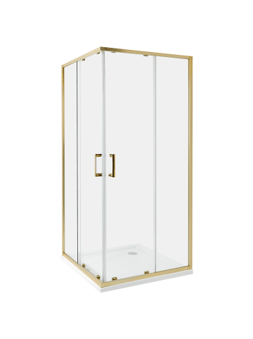 Duschkabine TELA in Transparent/Gold - (W) 90 x (H) 185 x (L) 90 cm