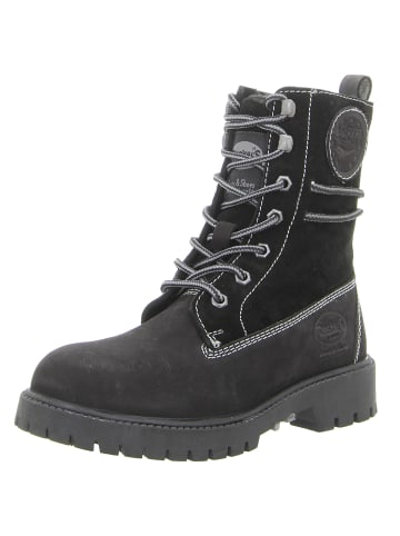 Schnürstiefelette in schwarz