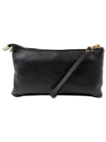 Leder Clutch Toscanto Tasche schwarz ca. 25cm