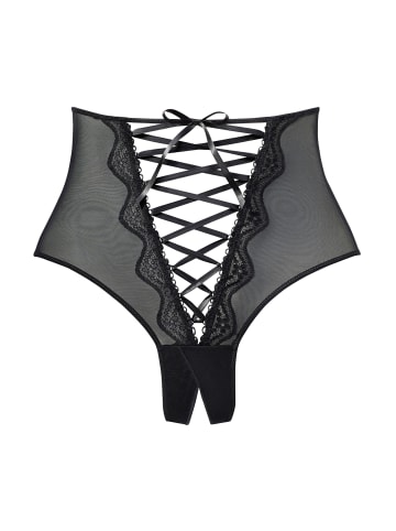 High-Waist-String in schwarz