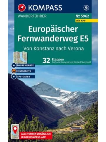 Buch - KOMPASS Wanderführer Europäischer Fernwanderweg E5, Von Konsta