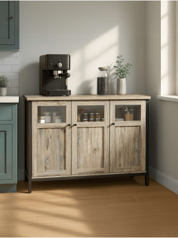 Küchenschrank Daxton in Milchkaffee-Farbe - (B)100 x (H)75 x (T)35 cm