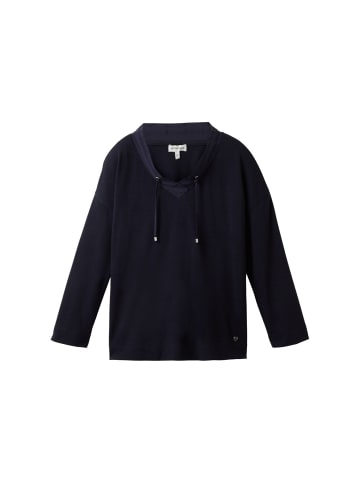 Langarmshirt GATHERING V-NECK in Blau
