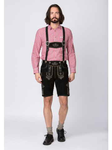 Lederhose "Beppo 4" in schwarz gespeckt