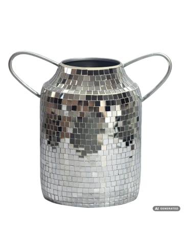 Vase in Silber / Aluminium / 35x21x32