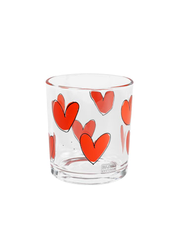 Saftglas Rote Herzen in Rot - 200 ml