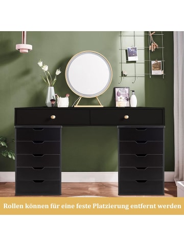 Rollcontainer 5 Schubladen in Schwarz