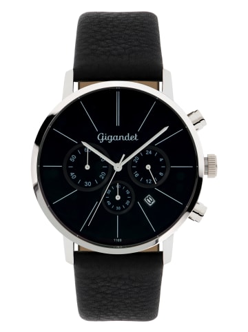 Quarzuhr Chronograph "MINIMALISM" in Schwarz/Silber
