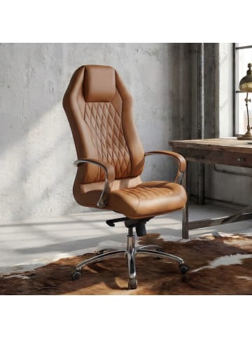 Bürostuhl in Caramel / Leder / 70x67x136