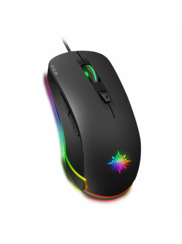 INCA IMG-327 PRO Optisch Gaming Maus 4800 DPI RGB-Logo-Effekt schwarz in schwarz