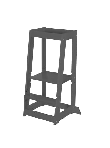 Lernturm Monti Step – sicherer Kinder-Tritthocker aus FSC®-Holz - Anthrazit