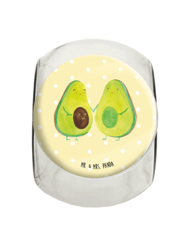 Bonbonglas Avocado Pärchen ohne Spruch in Gelb Pastell