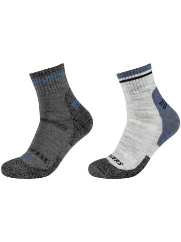 Skechers 2PPK Men Trail Wool Quarter Socks in Grau