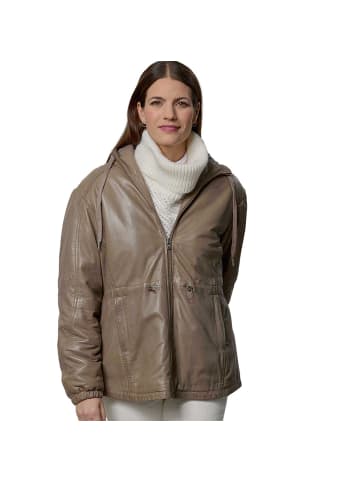 Lederjacke Lammnappa Oversize in Dunkelsand
