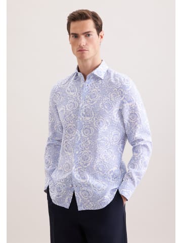 Leinenhemd Slim in Hellblau