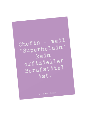 Grußkarte Spruch Chefin Superheldin mit Spruch in Lavendeltraum