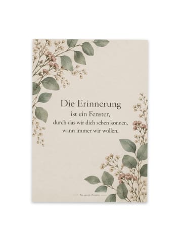 Postkarte Eukalyptus klassisch Design mit Spruch in Weiß