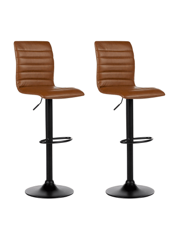 2er-Set Drehhocker LUCERNE in Braun/Schwarz