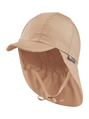 Schirmmütze mit Nackenschutz einfarbig in taupe