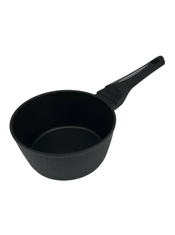 Stieltopf ø16 cm antihaftbeschichtet Topf mit ergonomischem Griff in Schwarz