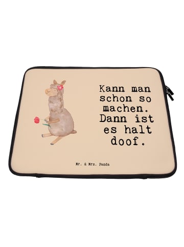 Laptop Tasche Alpaka Blume mit Spruch in Kaktus Grün
