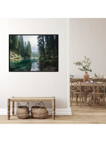 Bild mit Rahmen Wald in Grün