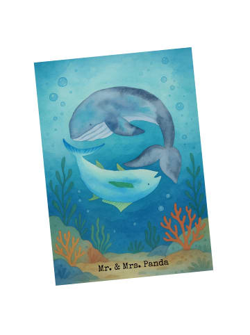 Postkarte Walfisch Thunfisch Design ohne Spruch in Weiß