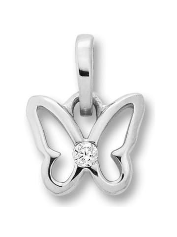 Zirkonia Schmetterling Anhänger aus 925 Silber in silber