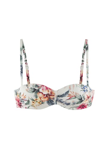 Bügel-Bandeau-Bikini-Top in creme bedruckt
