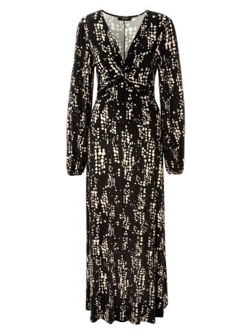 Maxikleid in schwarz-hellbeige