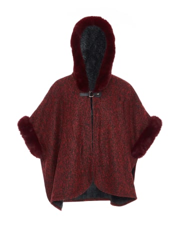 Women Poncho in Weinrot