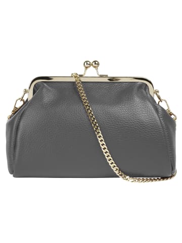 Abendtasche echt Leder in grau