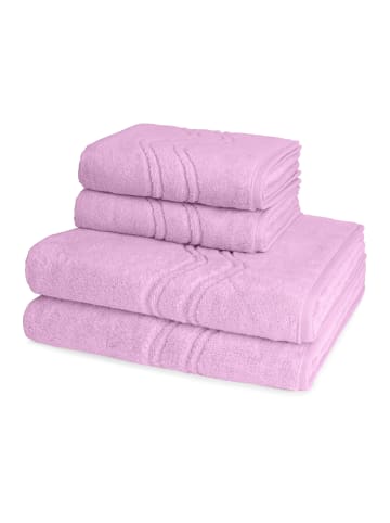 2 X Handtuch 2 X Duschtuch im Set Cashmere feeling in Mauve