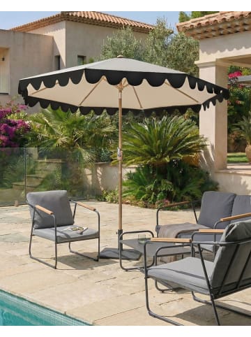 Marktschirm ISOLOTTO in Beige/Braun/Schwarz - (W) 270 x (H) 238 x (L) 270 cm
