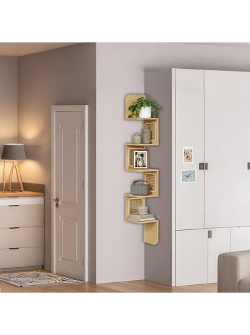 Eckregal Ellan in Eichenbeige - (B)20 x (H)126 x (T)20 cm