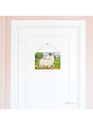 Holzschild Einhorn Stolzieren Design ohne Spruch in Weiß