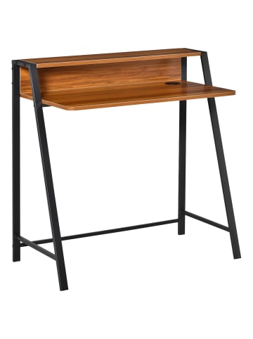 Schreibtisch in Walnuss & Schwarz 84L x 45B x 85H cm