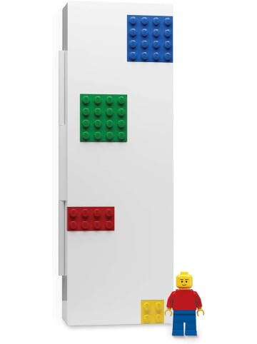 Lego Schreibwaren-Etui Stiftebox mit 4 Bausteinen und Minifigur in Weiß
