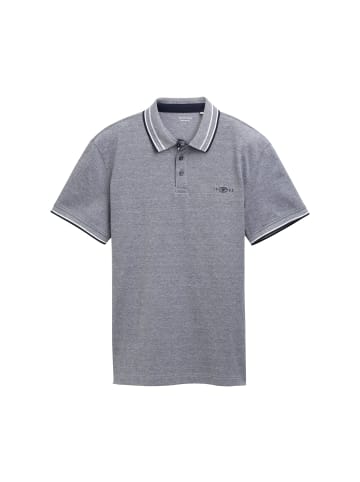 Poloshirt mit kontrastierenden Streifen und Logo in Grau-2