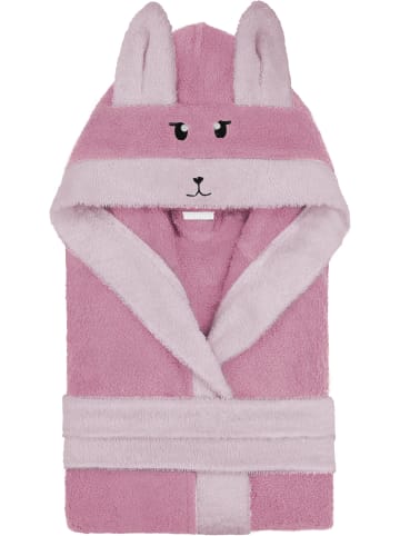 Kinder Bademantel aus Bio-Baumwolle Malia in Rosa / Alpaka
