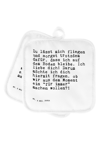 Topflappen Du lässt mich fliegen... mit Spruch in Weiß