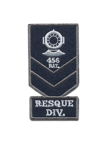 Resque Div. U Boot TroopersApplikation Bügelbild inBlau
