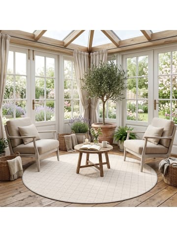 In- & Outdoor Teppich Oslo Trend Rund in grau