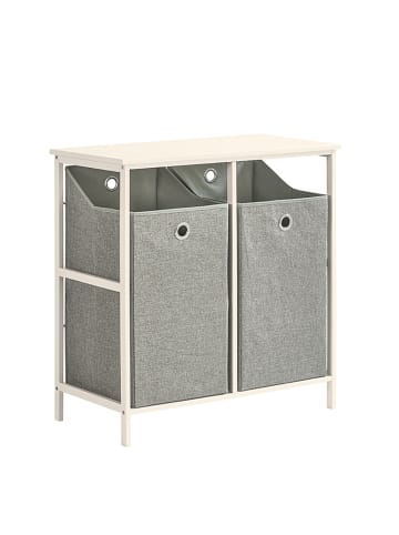 Wäschekorb-Ständer in Elfenbeinweiß - (W) 38 x (H) 80 x (L) 77 cm