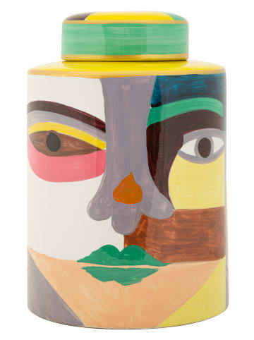 Mehrfarbige Keramikvase mit Deckel, ø 19 x 28 cm