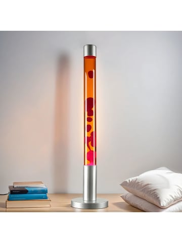 Lavalampe EEK G Ø 6 x (H)76 cm in Rot Orange Silber