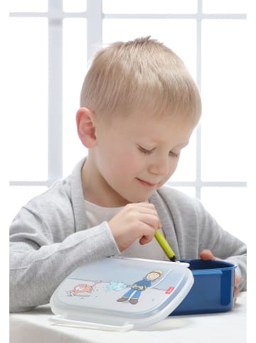 Brotdose Lunchbox mit Rohkostschälchen in dunkelblau